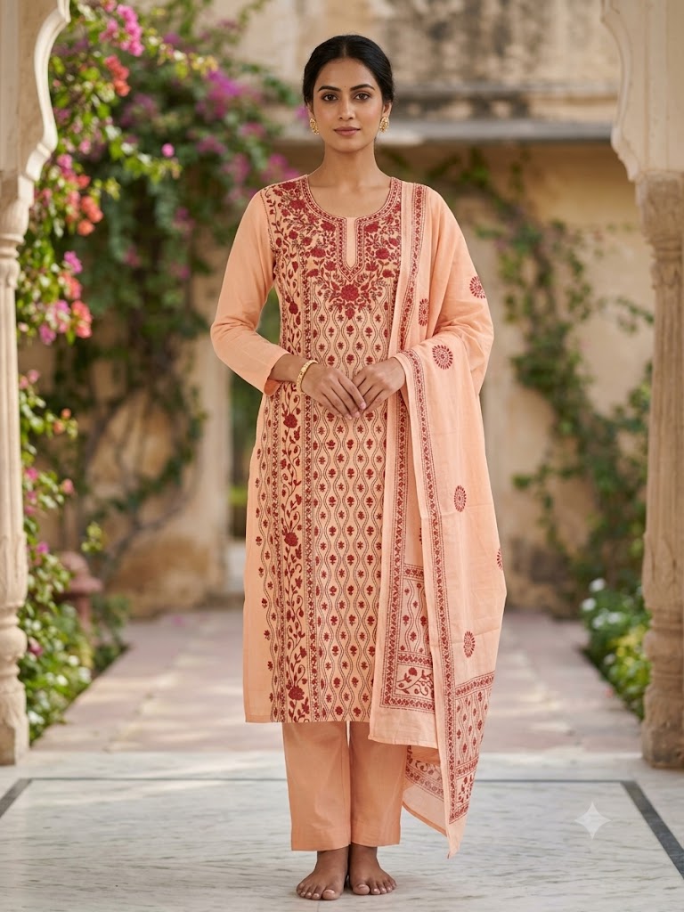 Chikonwala's Exclusive Hand Embroidered Fulkari Dress