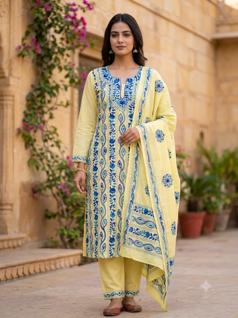 Chikonwala's Exclusive Hand Embroidered Fulkari Dress