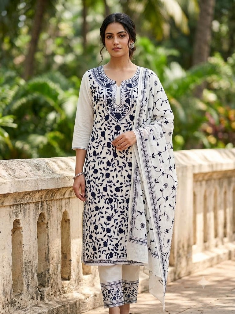 Chikonwala's Exclusive Hand Embroidered Fulkari Dress