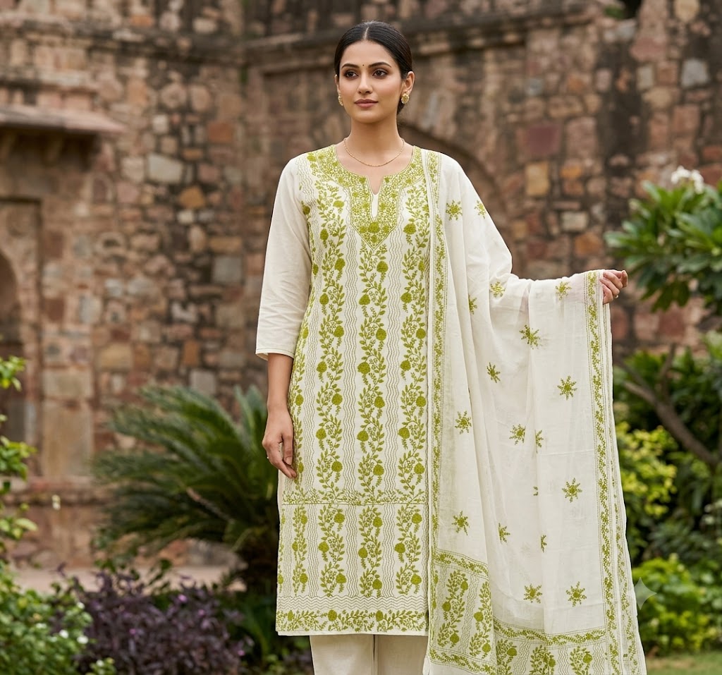 Chikonwala's Exclusive Hand Embroidered Fulkari Dress