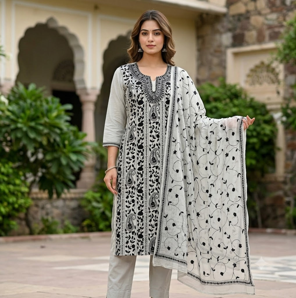 Chikonwala's Exclusive Hand Embroidered Fulkari Dress