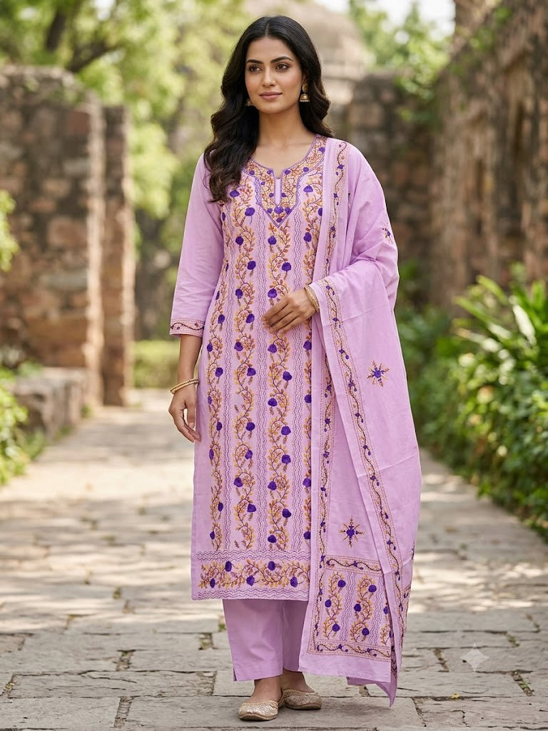 Chikonwala's Exclusive Hand Embroidered Fulkari Dress