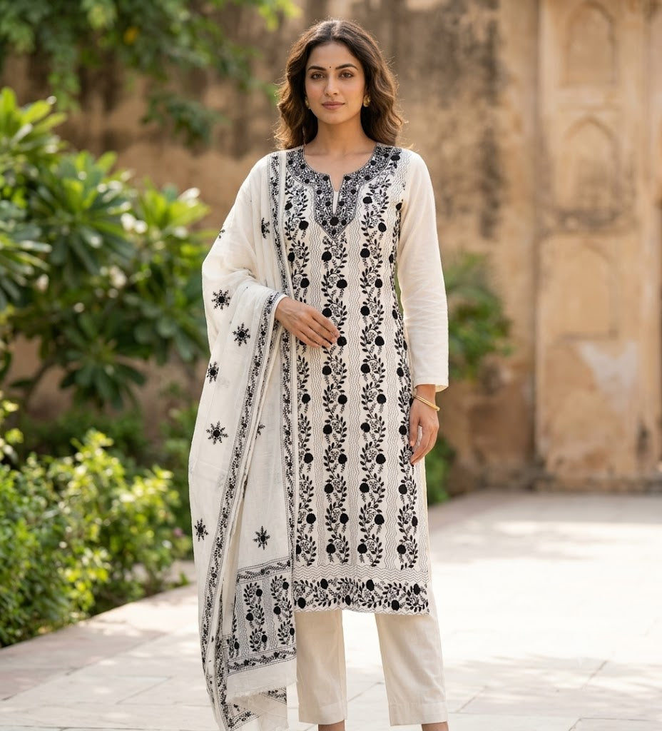 Chikonwala's Exclusive Hand Embroidered Fulkari Dress