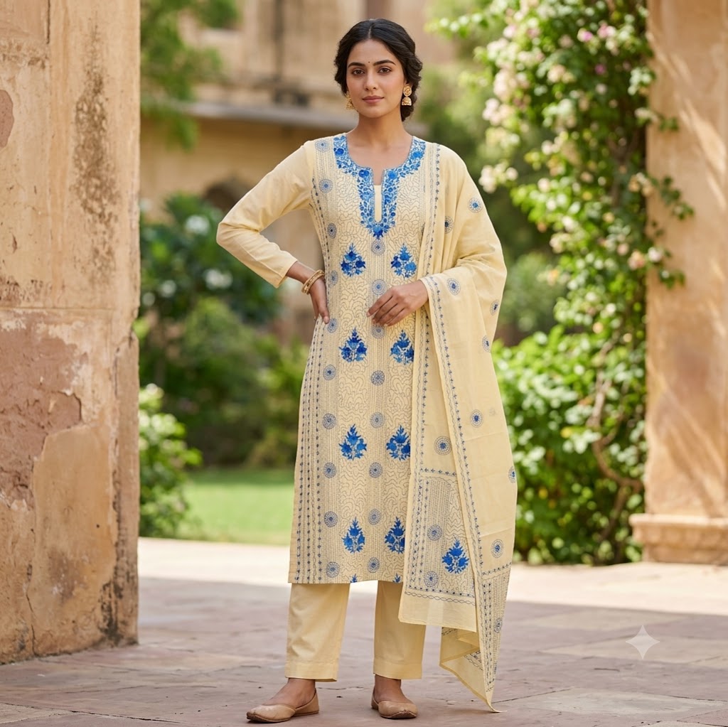 Chikonwala's Exclusive Hand Embroidered Fulkari Dress