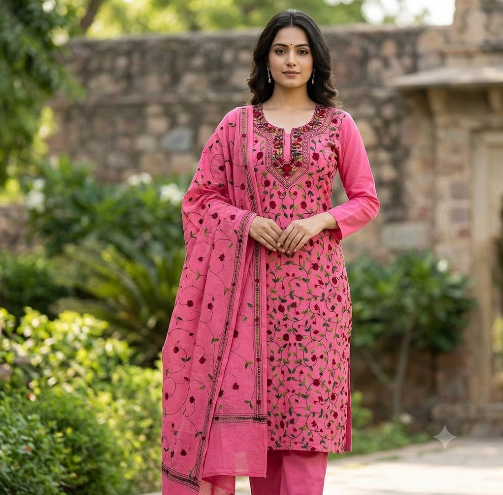 Chikonwala's Exclusive Hand Embroidered Fulkari Dress