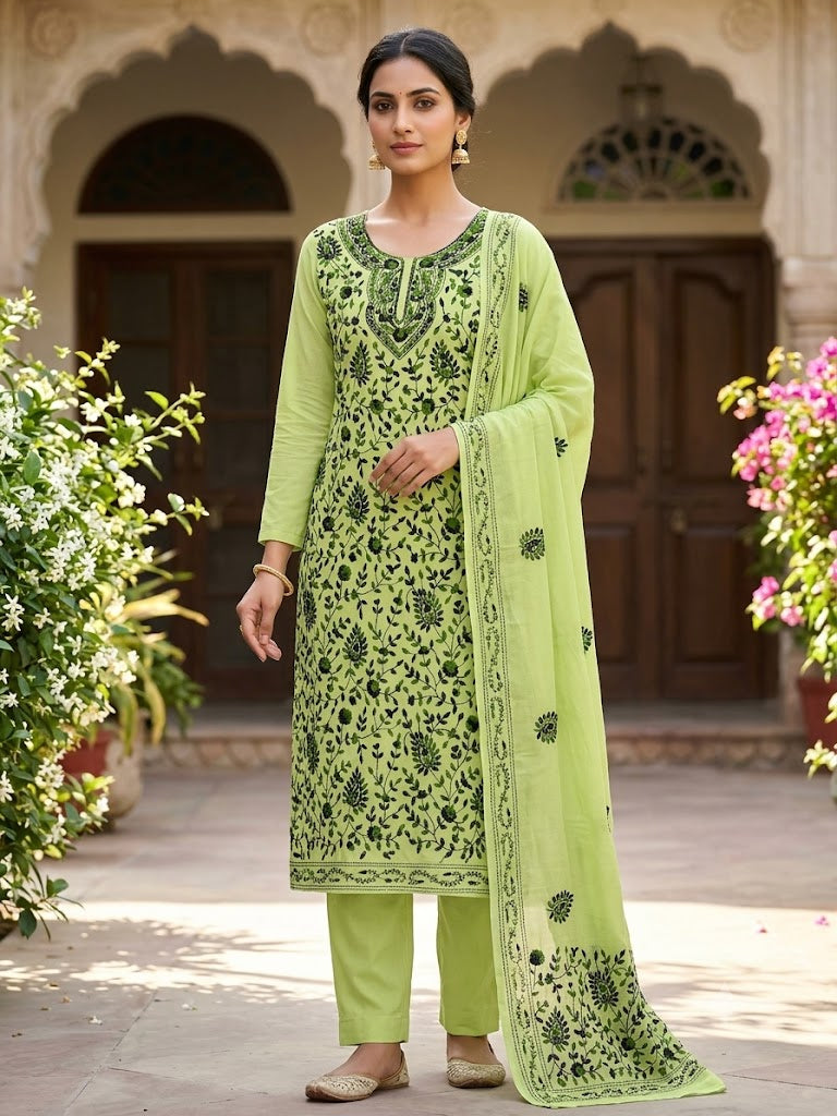 Chikonwala's Exclusive Hand Embroidered Fulkari Dress