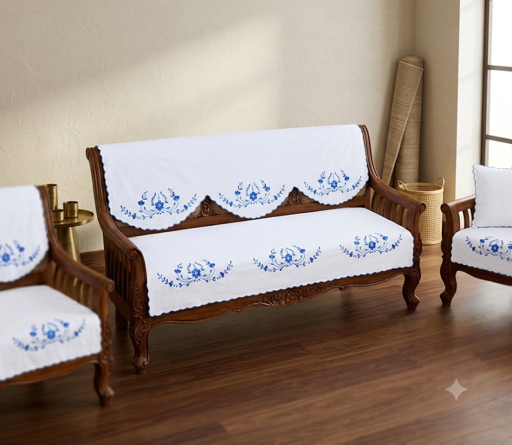 Hand Embroidered Sofa Cover (3+1+1 Seater)