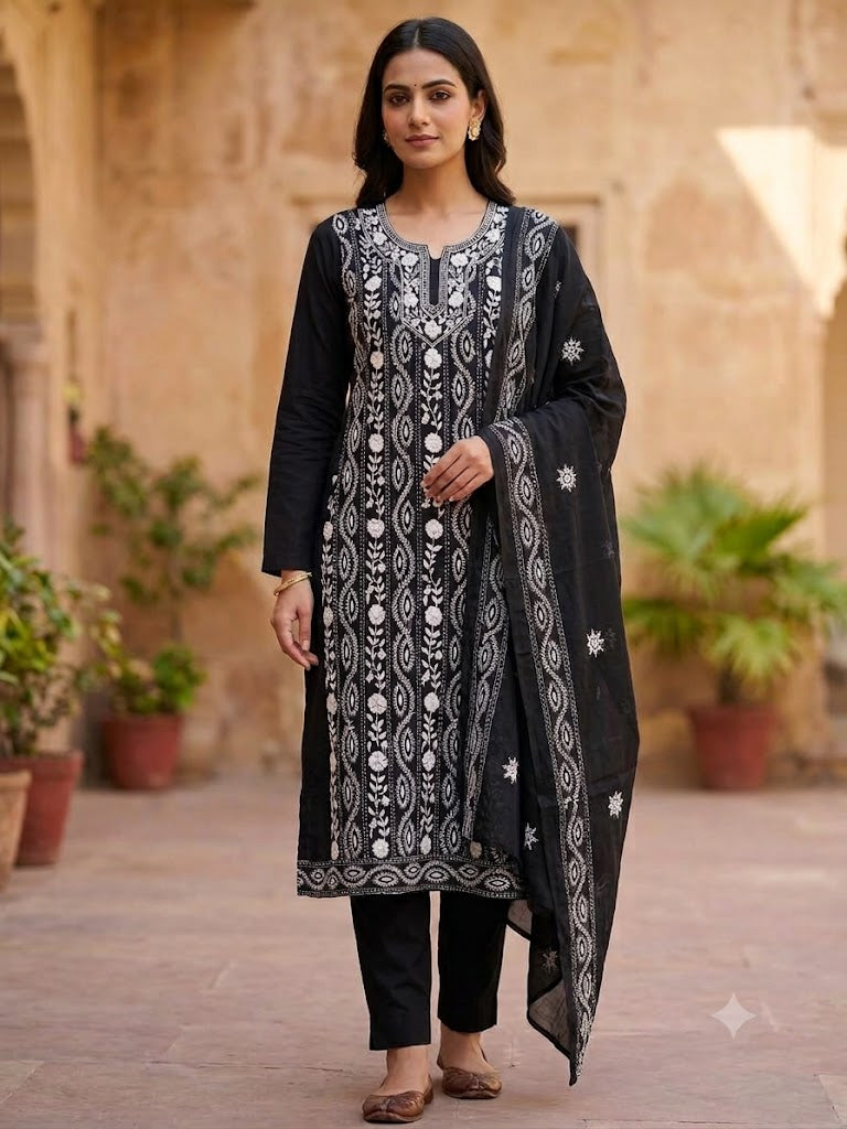 Chikonwala's Exclusive Hand Embroidered Fulkari Dress