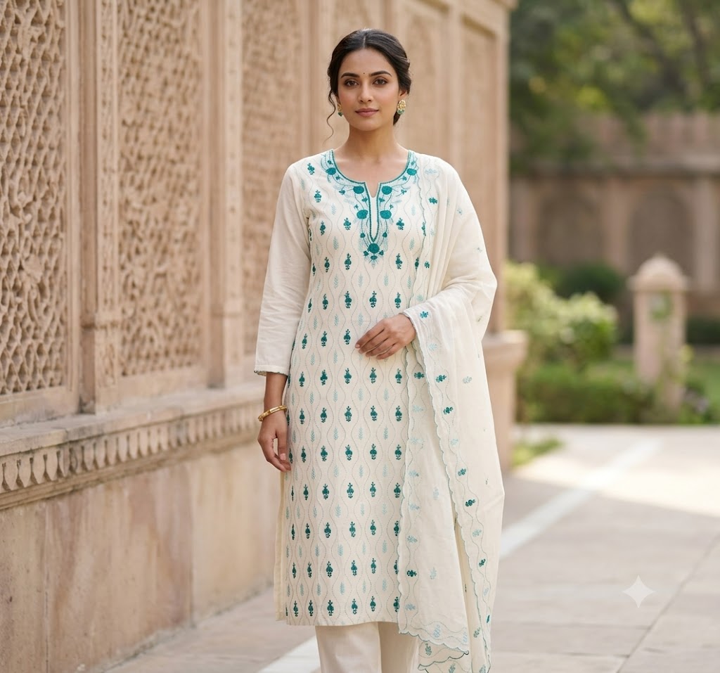 Chikonwala's Exclusive Hand Embroidered PARSI BEADING Dress