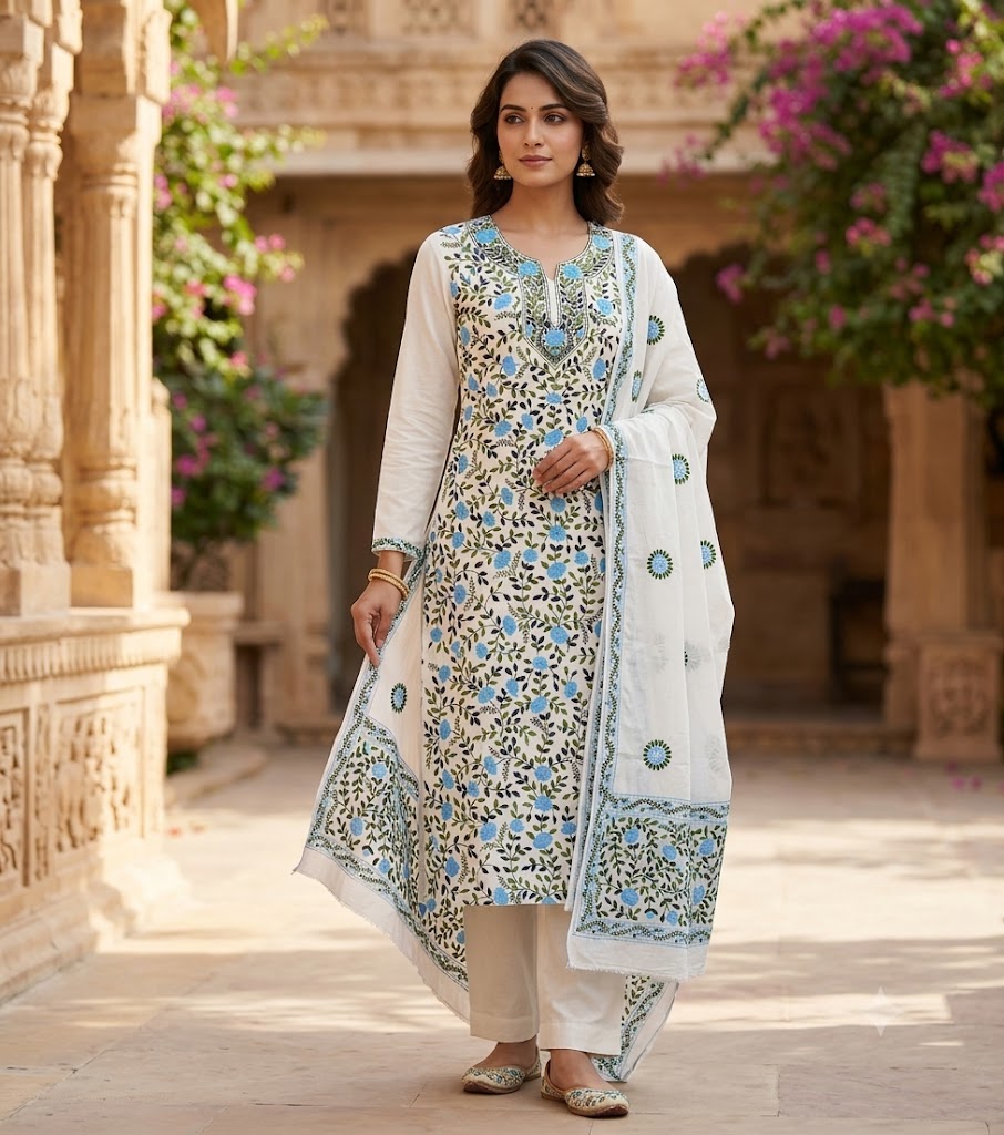 Chikonwala's Exclusive Hand Embroidered Fulkari Dress