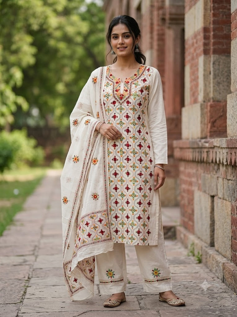 Chikonwala's Exclusive Hand Embroidered Fulkari Dress