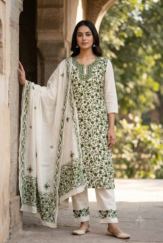 Chikonwala's Exclusive Hand Embroidered Fulkari Dress