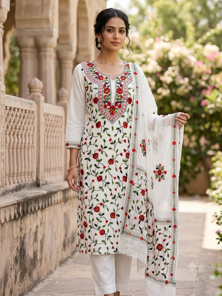 Chikonwala's Exclusive Hand Embroidered Fulkari Dress