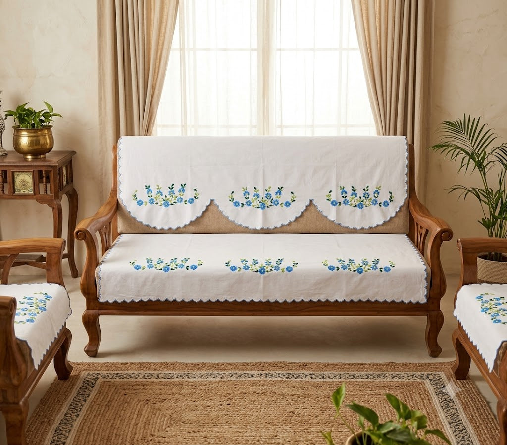 Hand Embroidered Sofa Cover (3+1+1 Seater)