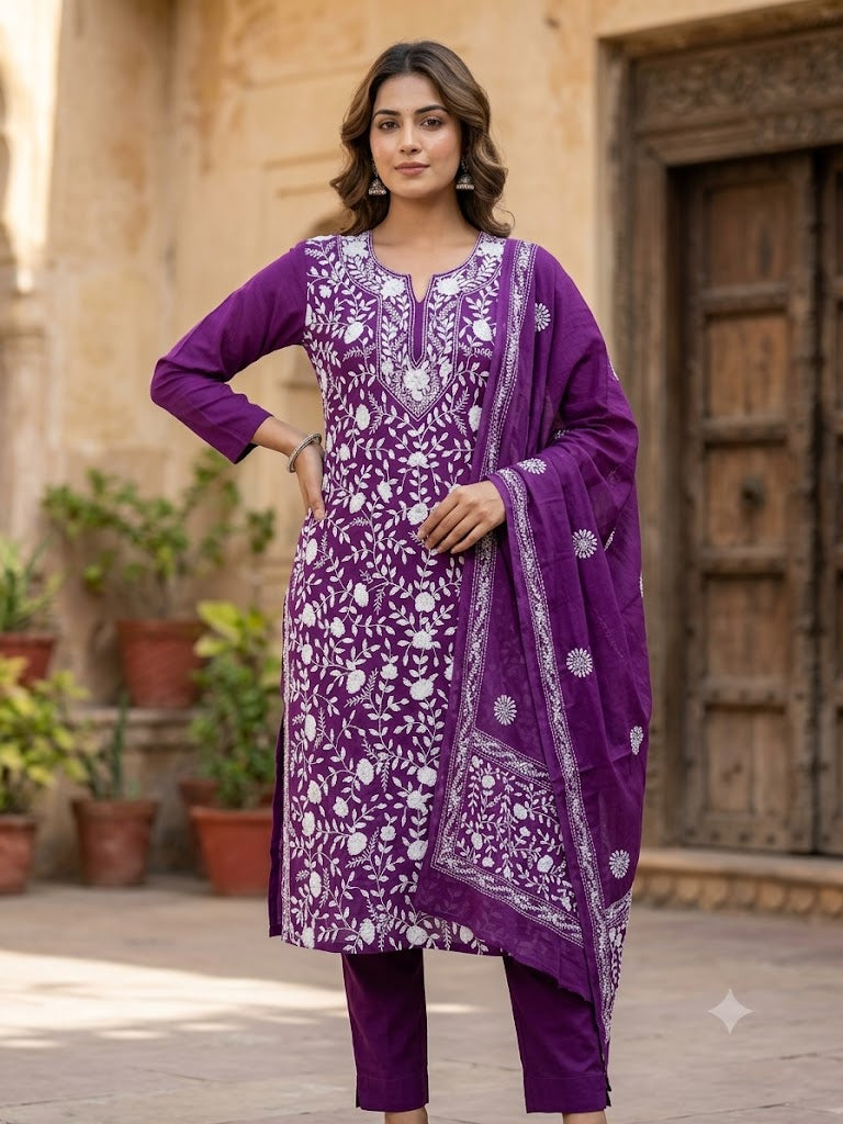 Chikonwala's Exclusive Hand Embroidered Fulkari Dress