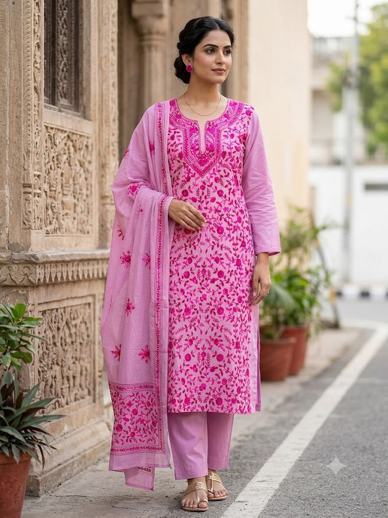 Chikonwala's Exclusive Hand Embroidered Fulkari Dress