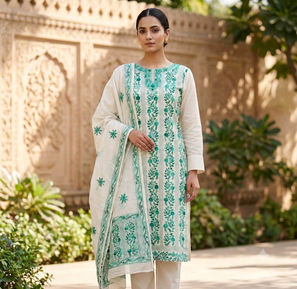 Chikonwala's Exclusive Hand Embroidered Fulkari Dress
