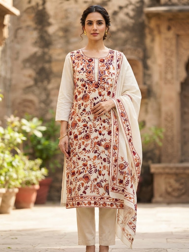 Chikonwala's Exclusive Hand Embroidered Fulkari Dress
