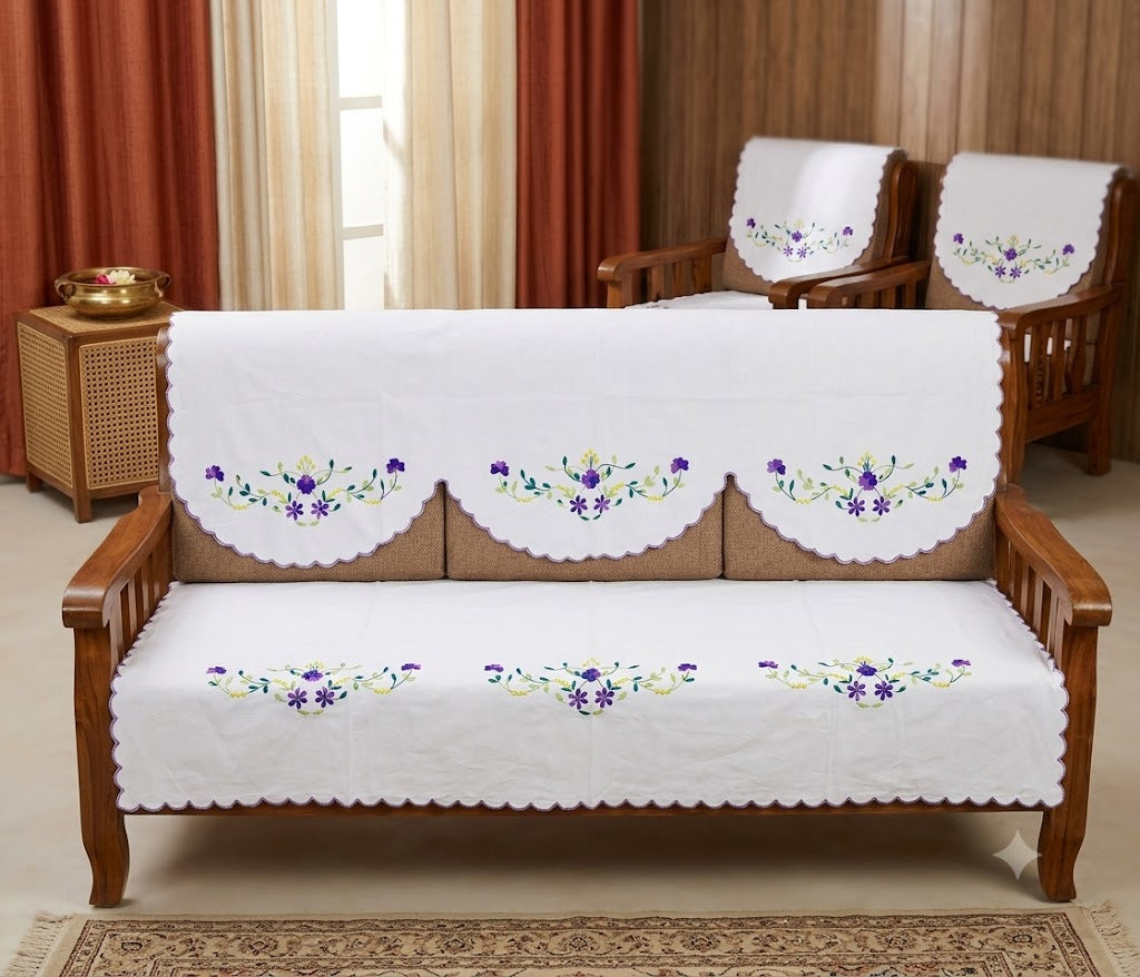 Hand Embroidered Sofa Cover (3+1+1 Seater)
