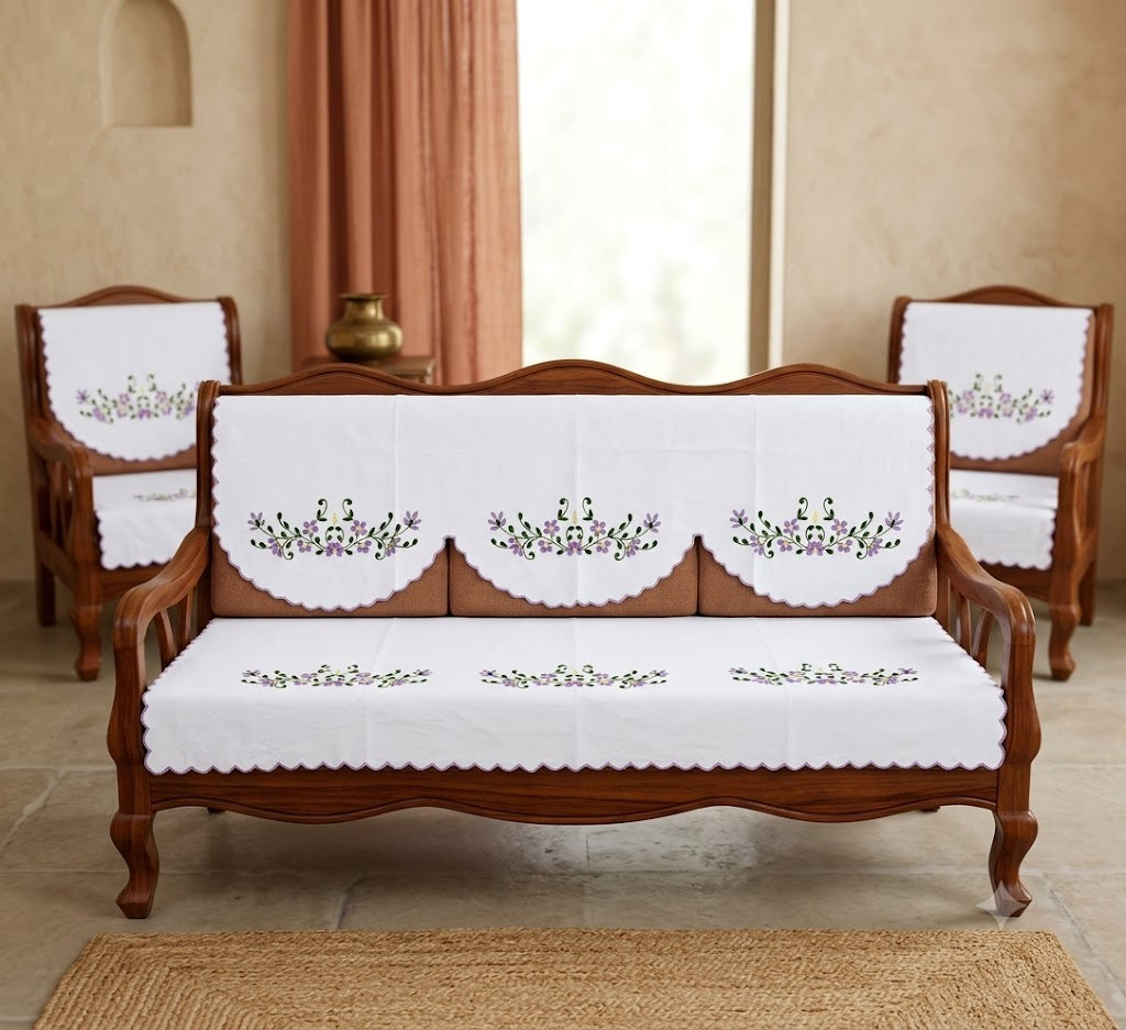 Hand Embroidered Sofa Cover (3+1+1 Seater)