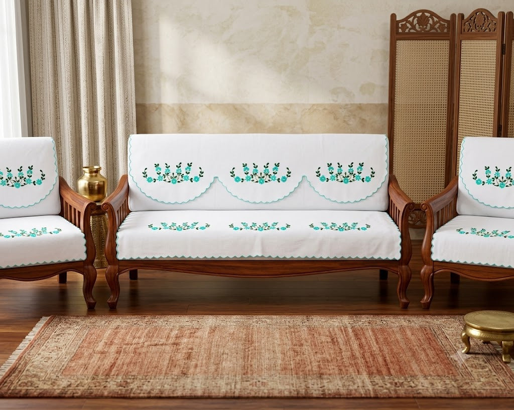 Hand Embroidered Sofa Cover (3+1+1 Seater)