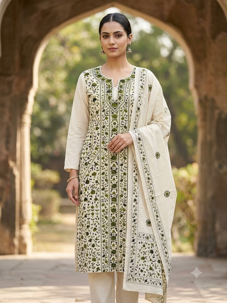 Chikonwala's Exclusive Hand Embroidered Fulkari Dress