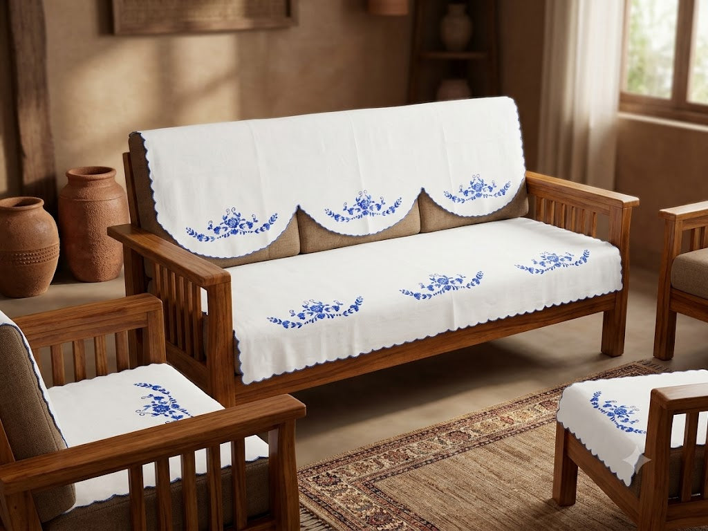Hand Embroidered Sofa Cover (3+1+1 Seater)