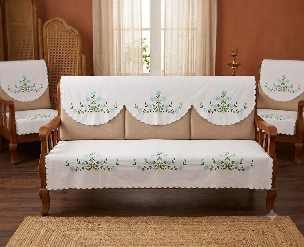 Hand Embroidered Sofa Cover (3+1+1 Seater)