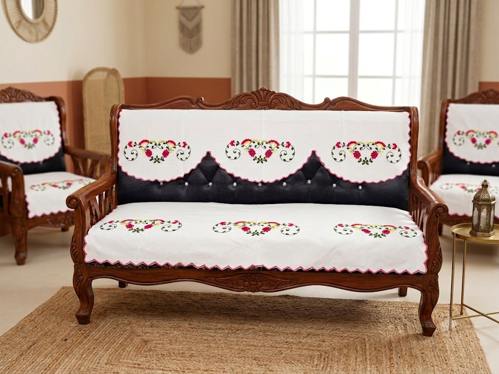 Hand Embroidered Sofa Cover (3+1+1 Seater)