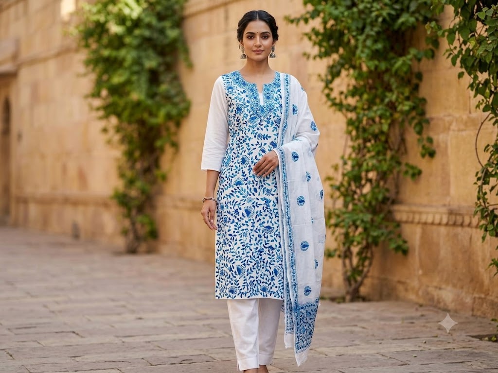 Chikonwala's Exclusive Hand Embroidered Fulkari Dress