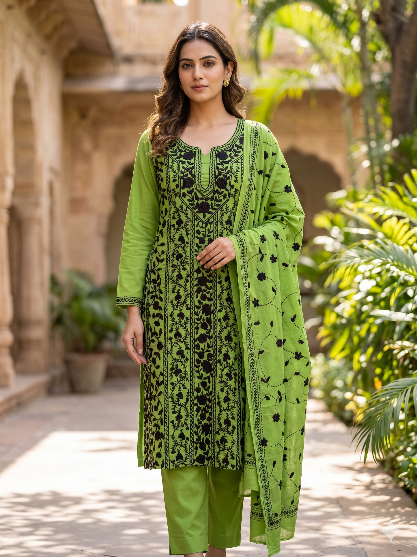 Chikonwala's Exclusive Hand Embroidered Fulkari Dress