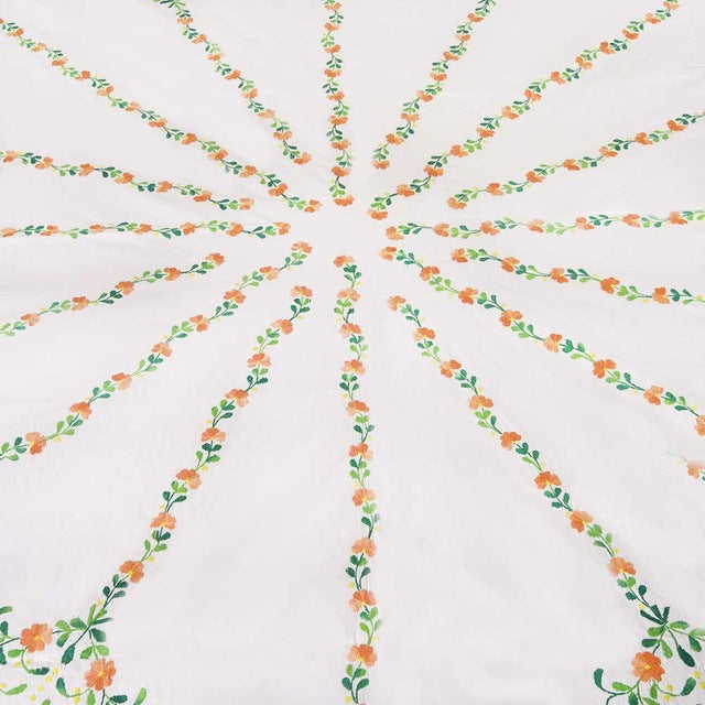 Chikonwala's Hand Embroidered Floral Design Pure White Bedsheet