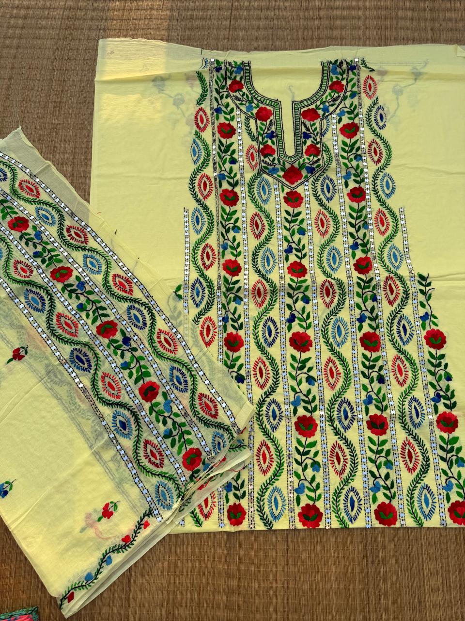 Chikonwala's Exclusive Hand Embroidered Fulkari Dress