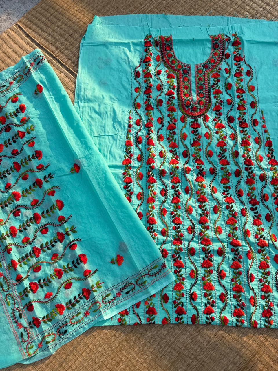 Chikonwala's Exclusive Hand Embroidered Fulkari Dress