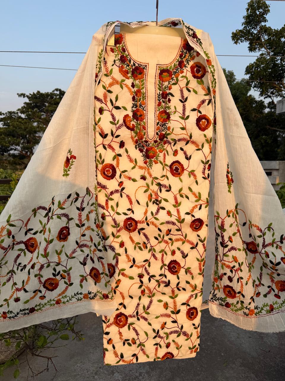 Chikonwala's Exclusive Hand Embroidered Fulkari Dress