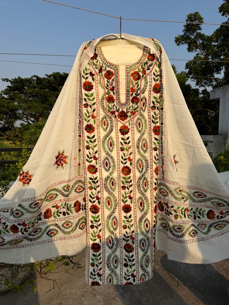 Chikonwala's Exclusive Hand Embroidered Fulkari Dress