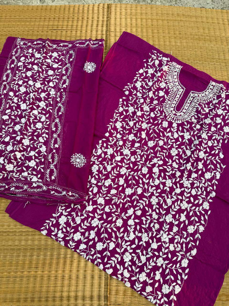 Chikonwala's Exclusive Hand Embroidered Fulkari Dress