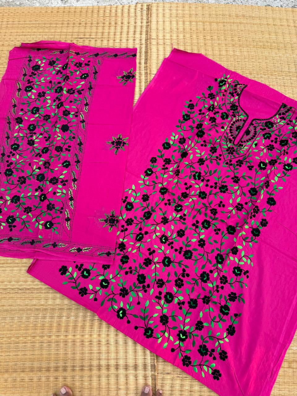 Chikonwala's Exclusive Hand Embroidered Fulkari Dress