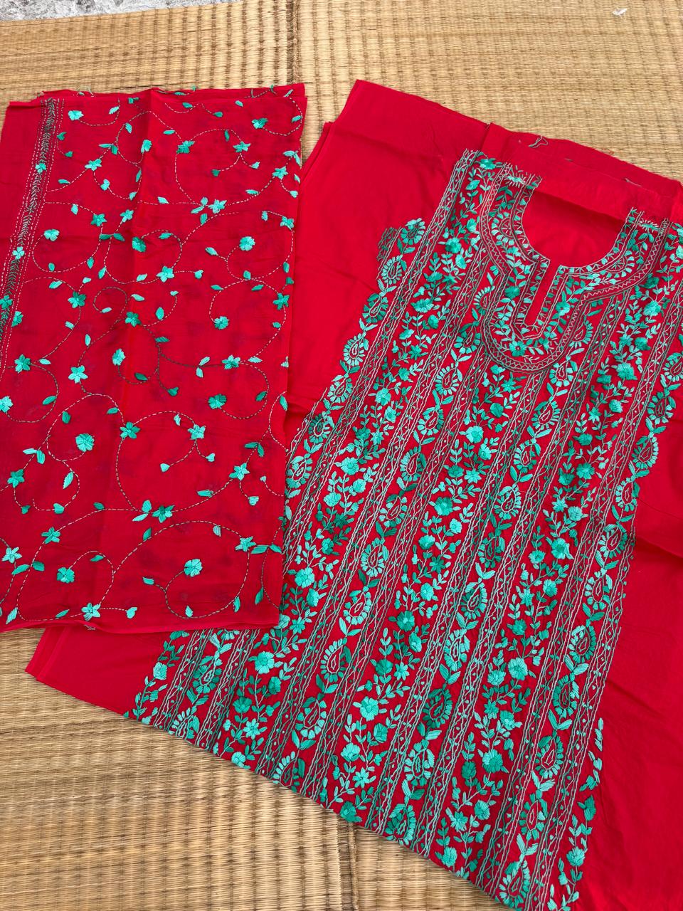 Chikonwala's Exclusive Hand Embroidered Fulkari Dress