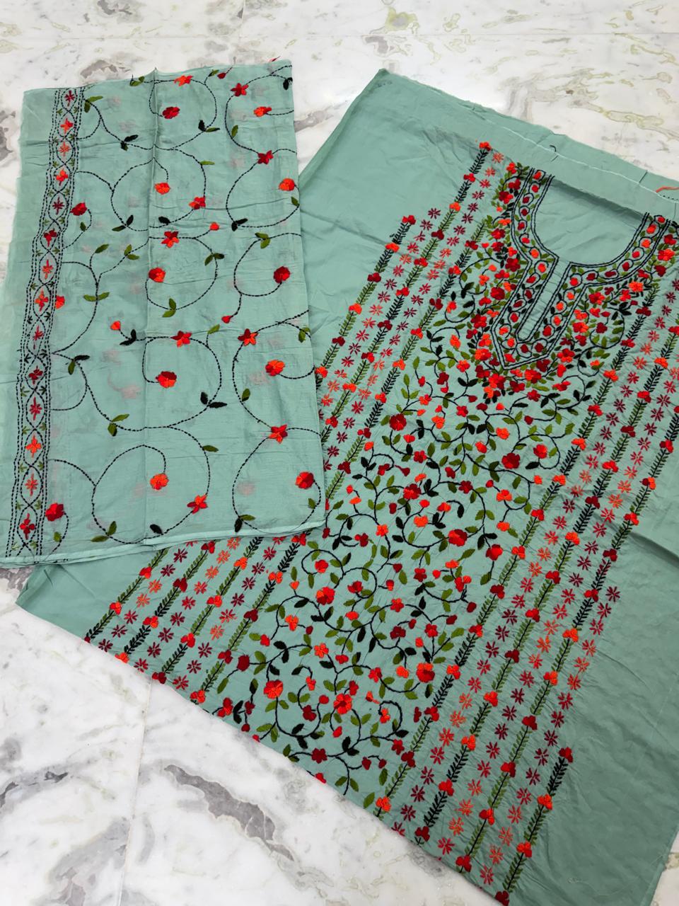 Chikonwala's Exclusive Hand Embroidered Fulkari Dress