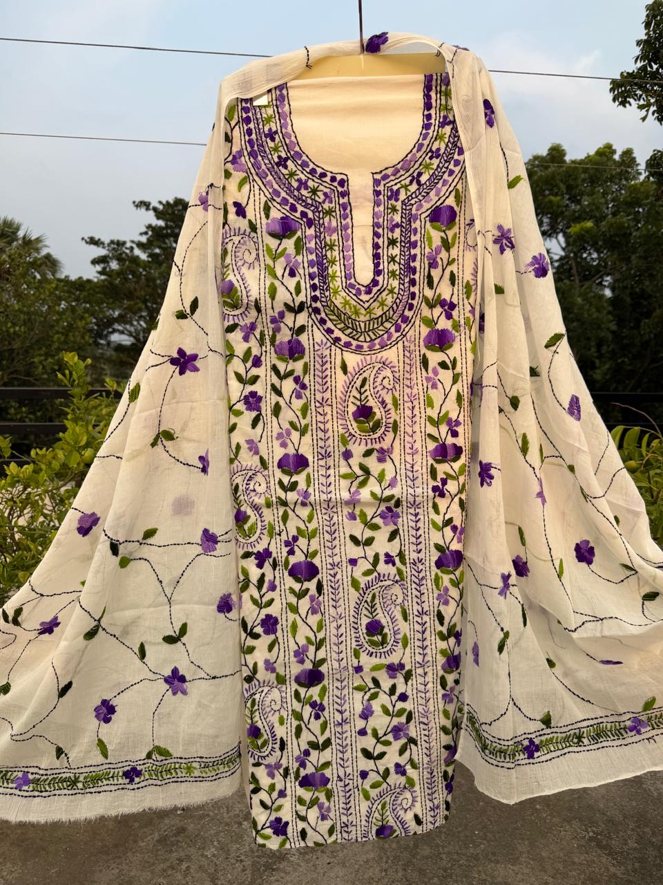Chikonwala's Exclusive Hand Embroidered Fulkari Dress