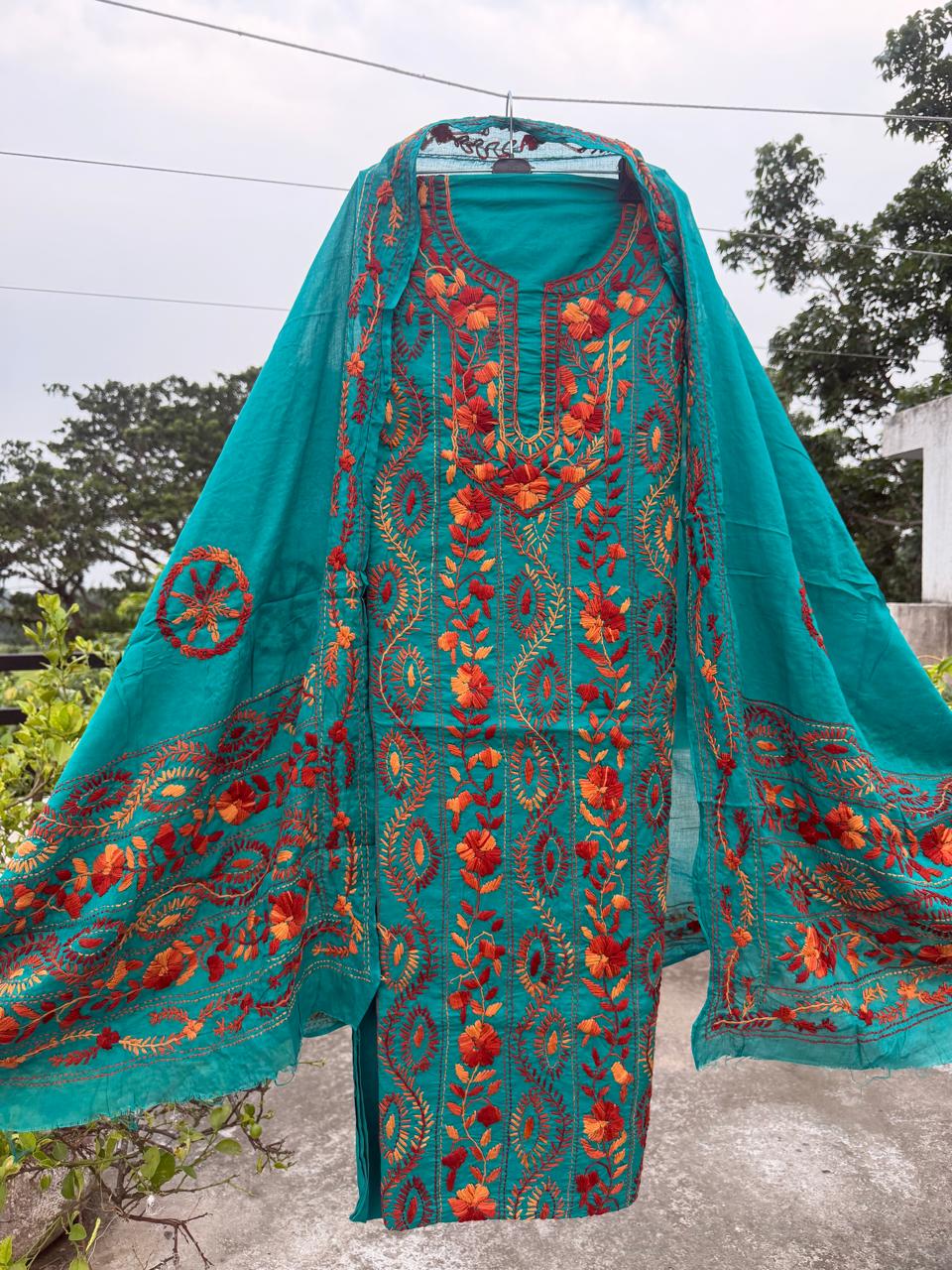 Chikonwala's Exclusive Hand Embroidered Fulkari Dress