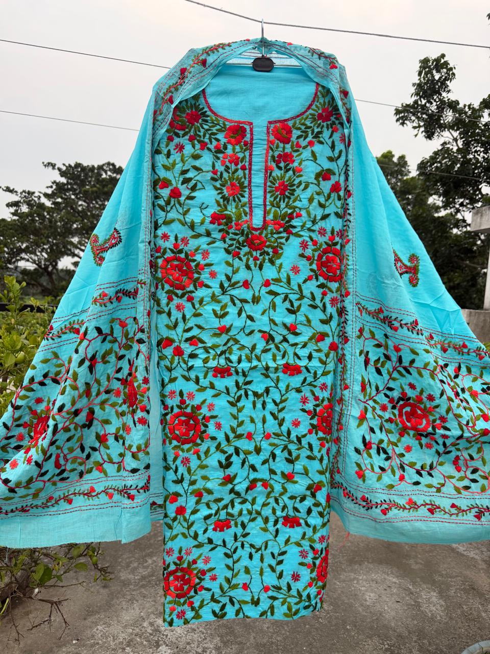 Chikonwala's Exclusive Hand Embroidered Fulkari Dress