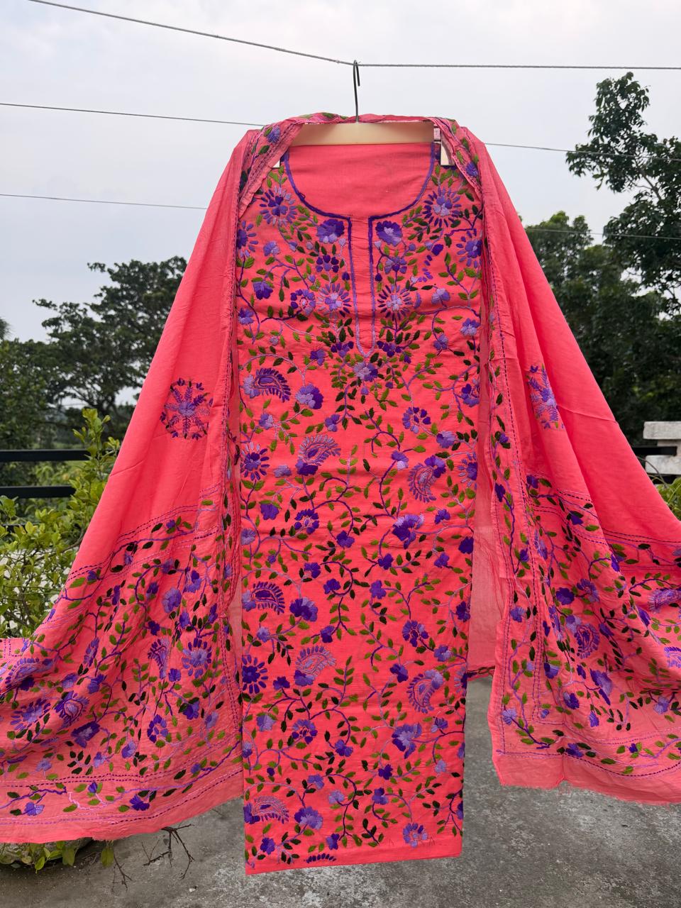 Chikonwala's Exclusive Hand Embroidered Fulkari Dress