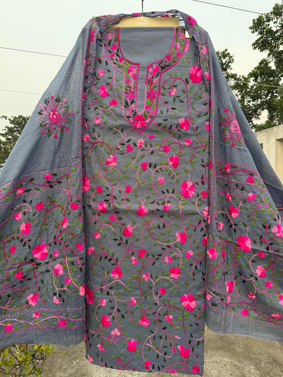 Chikonwala's Exclusive Hand Embroidered Fulkari Dress
