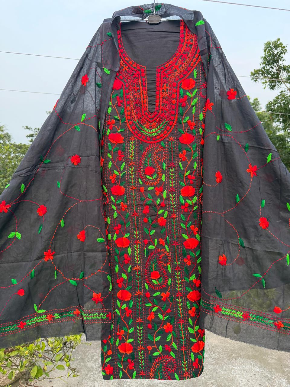 Chikonwala's Exclusive Hand Embroidered Fulkari Dress