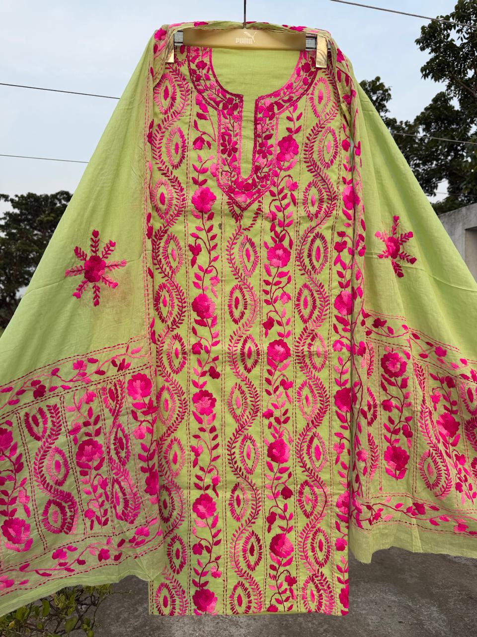 Chikonwala's Exclusive Hand Embroidered Fulkari Dress