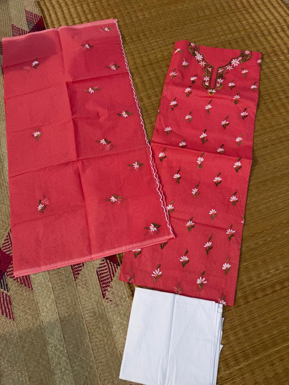 Chikonwala's Exclusive Hand Embroidered Organdy Cotton Dress Material