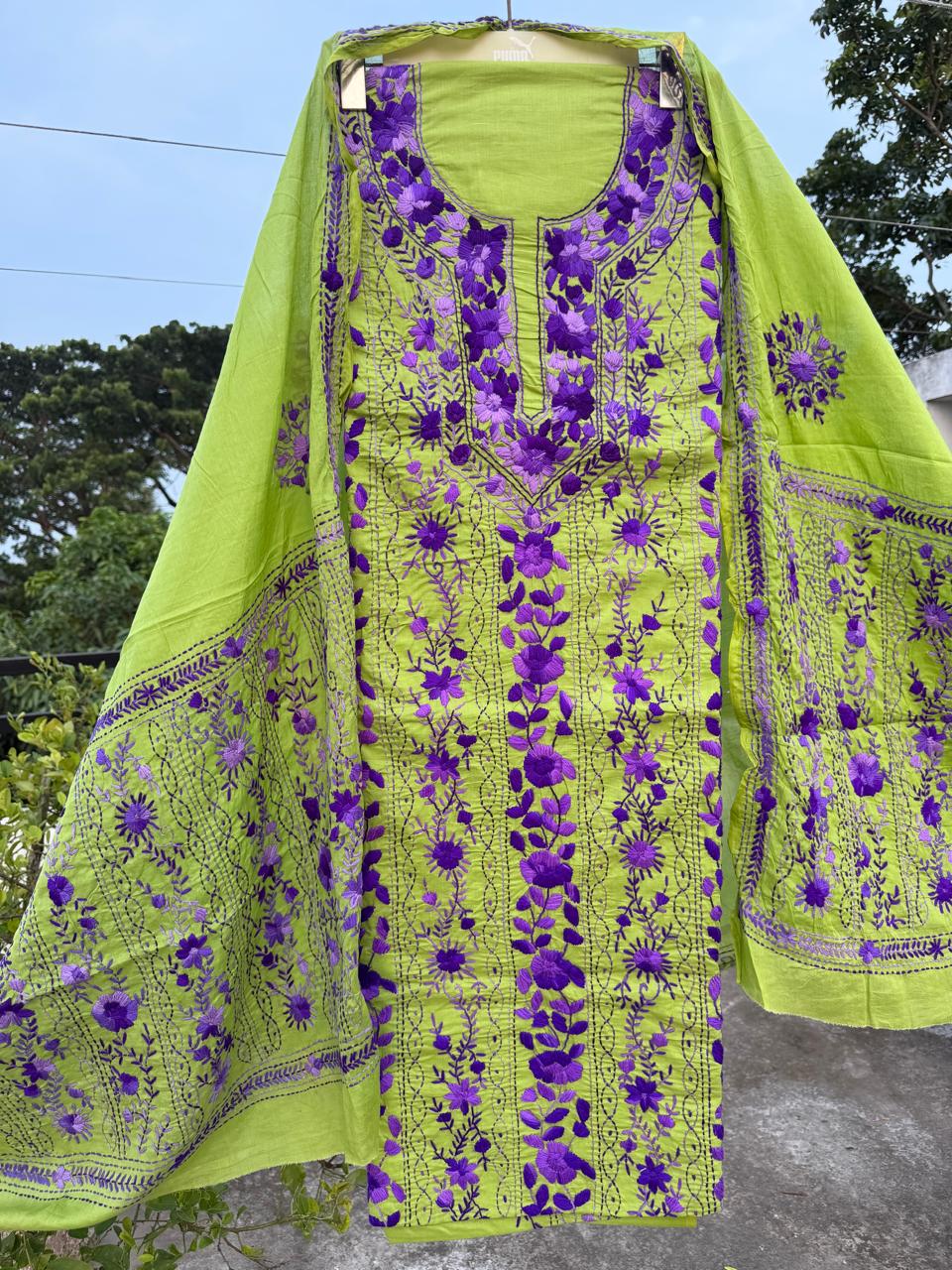 Chikonwala's Exclusive Hand Embroidered Fulkari Dress