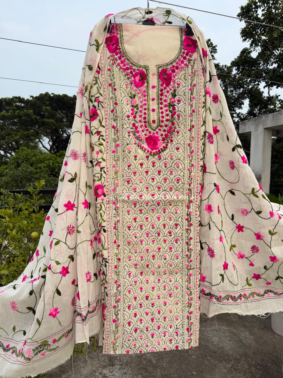 Chikonwala's Exclusive Hand Embroidered Fulkari Dress